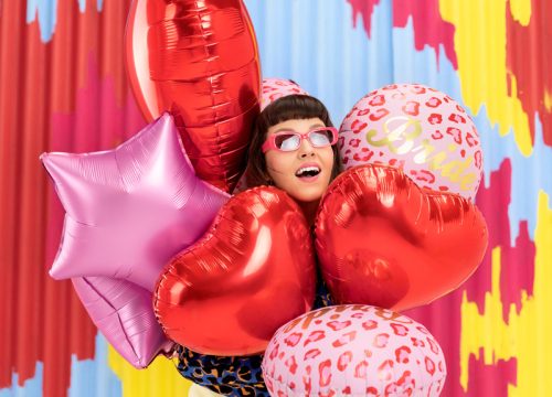 Fólia lufi – Bride felirattal, párducmintás, 45 cm