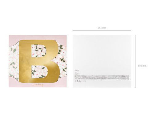 Tükör hatású betű ''B'' arany 47x60 cm