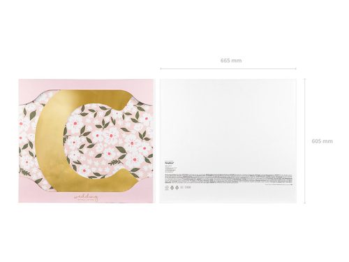 Tükör hatású betű ''C'' arany 51x61 cm