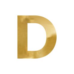   Tükör hatású betű ''D'' arany 55x60 cm