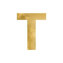   Tükör hatású betű ''T'' arany 48x60 cm