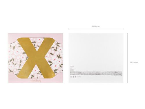 Tükör hatású betű ''X'' arany 58x60 cm