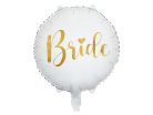 Bride feliratú fólia lufi – Fehér, 45 cm