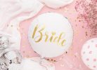 Bride feliratú fólia lufi – Fehér, 45 cm