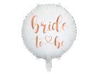 Bride to be feliratú fólia lufi – Fehér, 45 cm