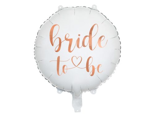 Bride to be feliratú fólia lufi – Fehér, 45 cm