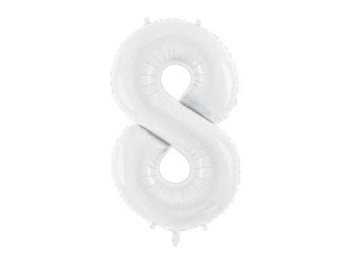 Szám fólia lufi ''8'' 86cm fehér