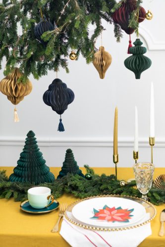 Méhsejt papír dísz lámpás bézs