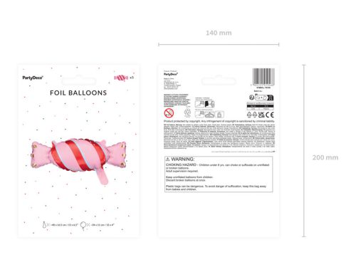 Cukorka Fólia lufi 33x12cm (5 db)