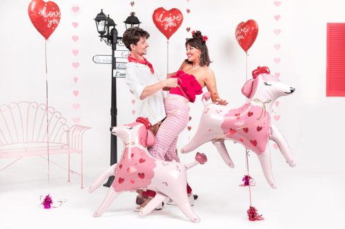 Szív fólia lufi ''I love you'' felirattal