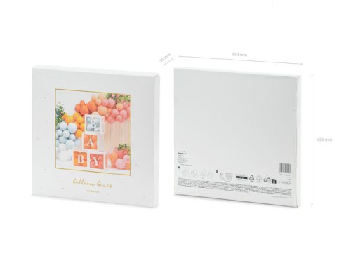 Léggömb doboz BABY 30x30cm fehér (4 db)