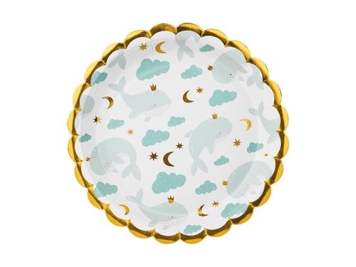 Papírtányér – Bálna mintás 18 cm (6 db)