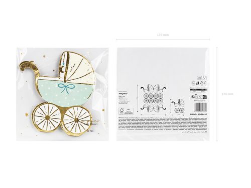 Szalvéta babakocsi tiffany kék (20 db)