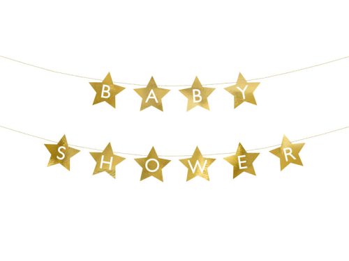 Baby Shower Banner – Arany Csillagos Dekoráció