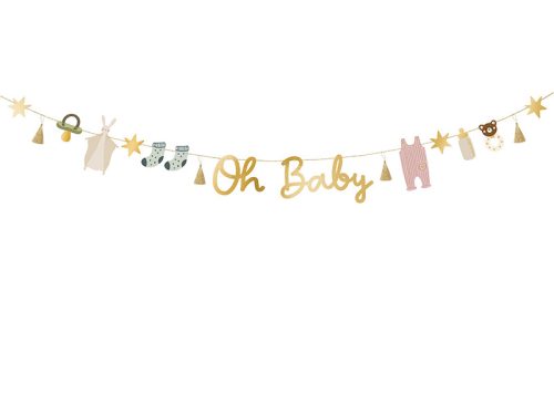Papír banner DIY füzér– Oh Baby