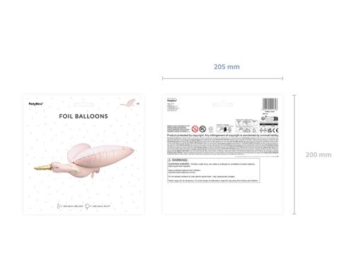 Fólia lufi gólya világos rózsaszín 100 x 43 cm