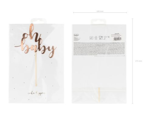 Torta dísz "Oh baby" rózsaarany