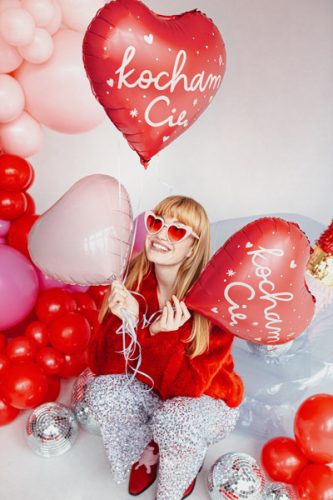 Szív forma fólia lufi 45 cm rózsaszín