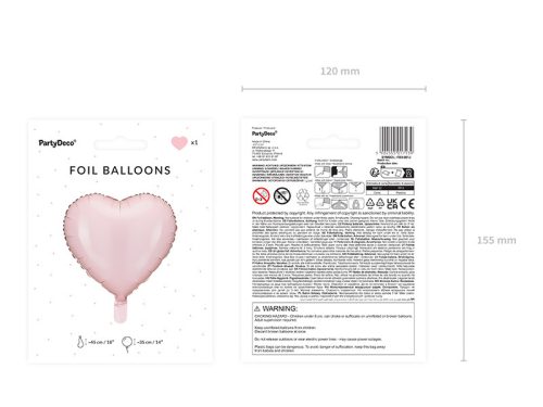 Szív forma fólia lufi 45 cm rózsaszín