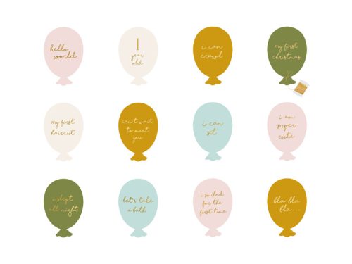 Mérföldkő Kártyák – Lufi Alakú (12 db)