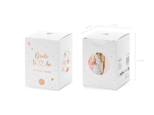 Szalag lánybúcsúra "Bride to be" virágos 76cm