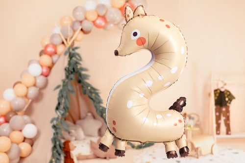 2-es Szám fólia lufi - Őzike