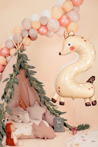 2-es Szám fólia lufi - Őzike