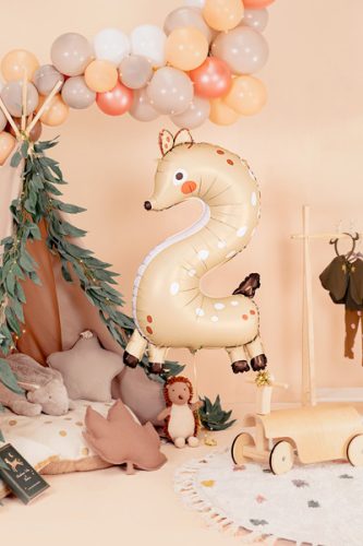 2-es Szám fólia lufi - Őzike