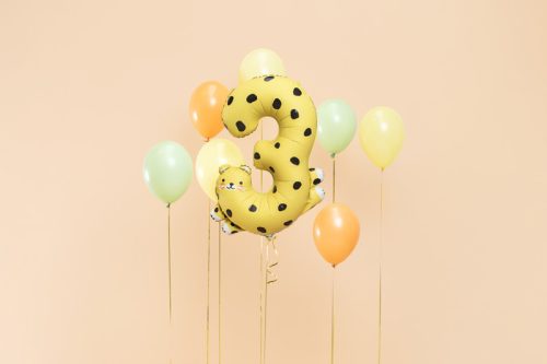 3-as Szám fólia lufi - Gepárd