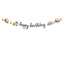 Banner "Happy brithday" munkagépek