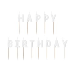 Születésnapi gyertyák "Happy Birthday" - fehér