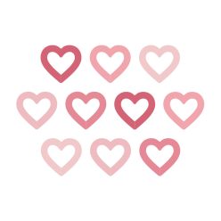 Pohárjelölő / Pohárdísz szív (10 db)