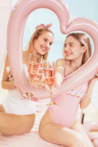 Pohárjelölő / Pohárdísz fürdőruha és kagyló (10 db)