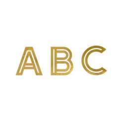 Lufi dekoráció -  arany ABC készlet (4 ív)