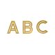 Lufi dekoráció -  arany ABC készlet (4 ív)