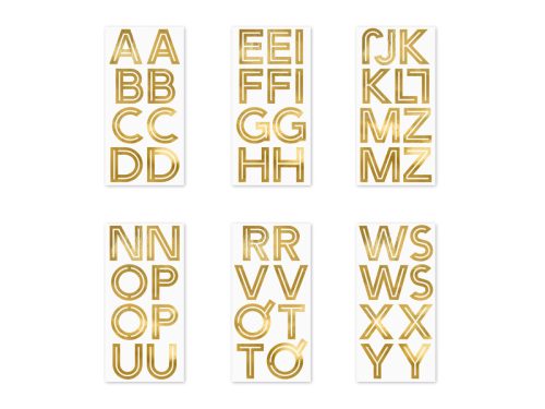 Lufi dekoráció -  arany ABC készlet (4 ív)