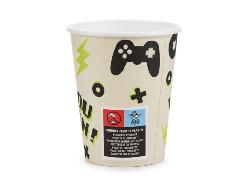 Gamer partí papírpohár 220 ml (6 db)