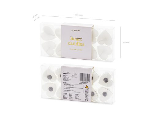 Szív alakú Teamécsesek (10 db)