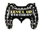 Gamepad formájú fólia lufi – Level Up Birthday felirattal