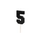 Szülinapi számgyertya "5" 6 cm fekete