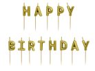 Születésnapi Gyertyák "Happy Birthday" Arany