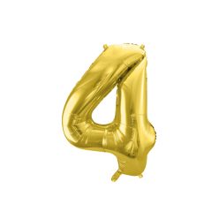 Szám fólia lufi ''4'' 72cm arany