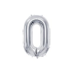 Szám fólia lufi ''0'' 72cm ezüst