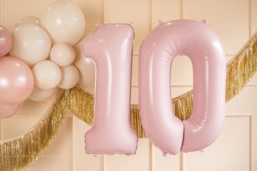 Szám fólia lufi ''0'' 72cm pasztell rózsaszín