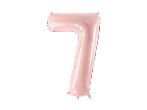 Szám fólia lufi ''7'' 72cm pasztell rózsaszín