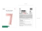 Szám fólia lufi ''7'' 72cm pasztell rózsaszín