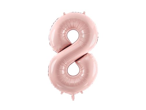 Szám fólia lufi ''8'' 72cm pasztell rózsaszín