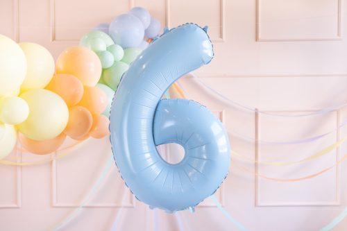 Szám fólia lufi ''6'' 72cm világoskék