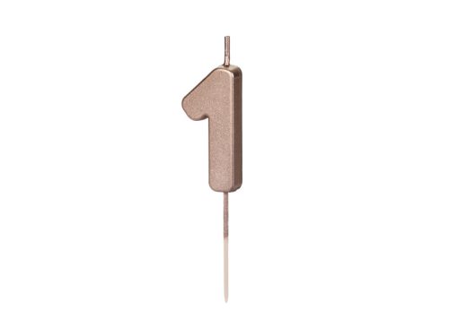 Szülinapi számgyertya "1" rózsaarany 4.5cm