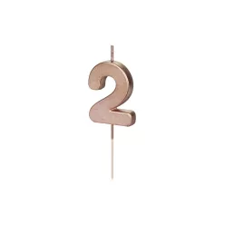 Szülinapi számgyertya "2" rózsaarany 4.5cm